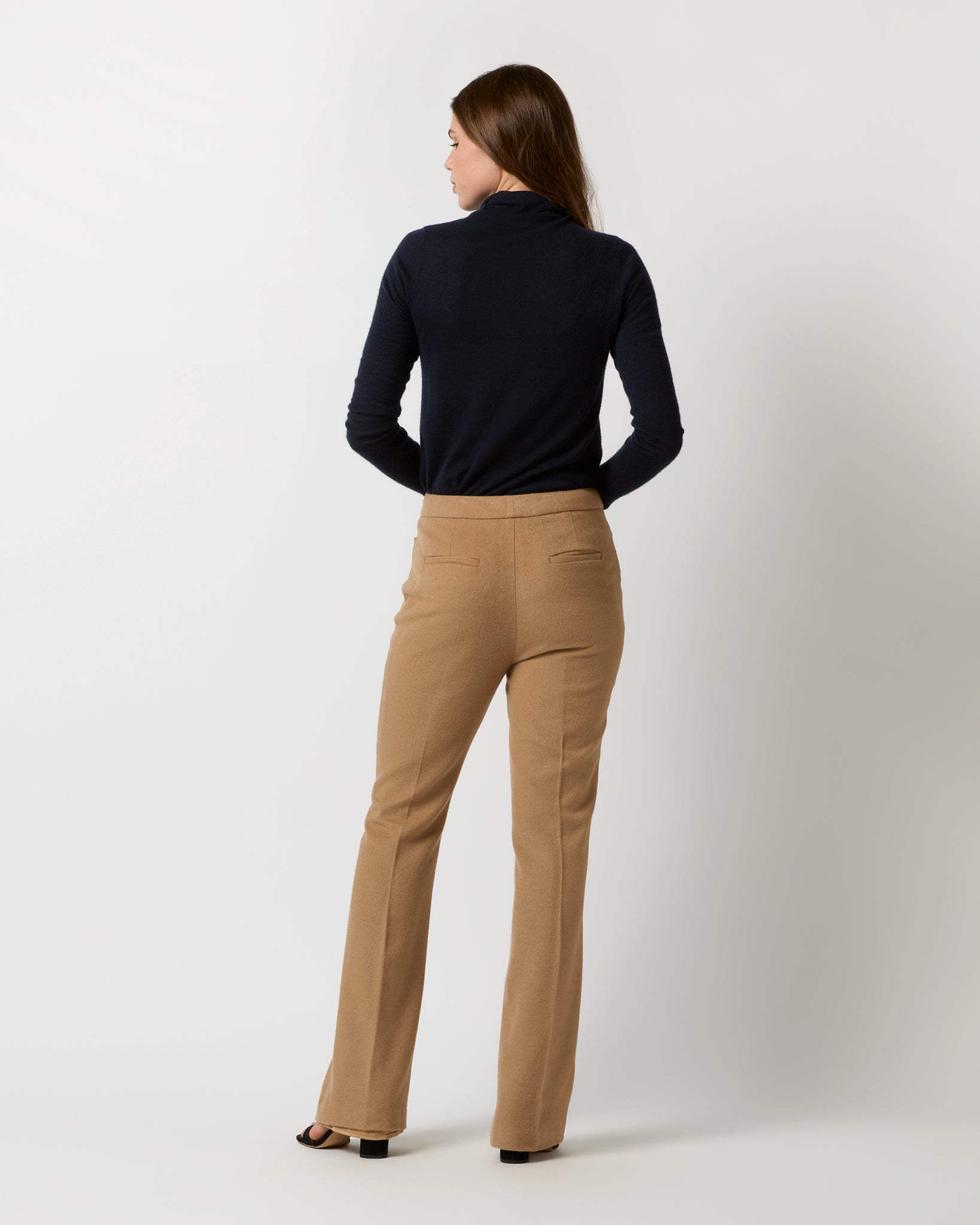 Norah Flare Pant in Camel Hair Flannel