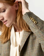 Load image into Gallery viewer, Margaret Jacket in Brown/Green Plaid Wool Blend
