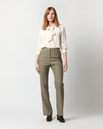 Load image into Gallery viewer, Norah Flare Pant in Brown/Green Plaid Wool Blend
