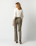 Load image into Gallery viewer, Norah Flare Pant in Brown/Green Plaid Wool Blend
