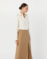 Load image into Gallery viewer, Natalia Blouse in Ivory Silk Crepe de Chine
