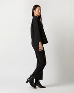 Load image into Gallery viewer, Fayette Flare Cropped Pant in Black Bi-Stretch Double-Faced Wool Blend
