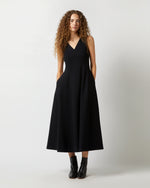 Load image into Gallery viewer, Victoire Dress in Black Brushed Interlock
