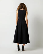 Load image into Gallery viewer, Victoire Dress in Black Brushed Interlock
