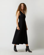 Load image into Gallery viewer, Victoire Dress in Black Brushed Interlock
