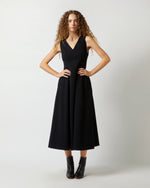 Load image into Gallery viewer, Victoire Dress in Black Brushed Interlock
