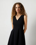 Load image into Gallery viewer, Victoire Dress in Black Brushed Interlock
