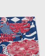 Load image into Gallery viewer, Field Pant in Navy/Red/White Bahamian Leaf Print Poplin
