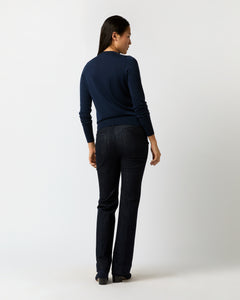 Alida Crewneck Sweater in Navy Cashmere