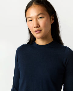 Alida Crewneck Sweater in Navy Cashmere