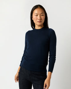 Alida Crewneck Sweater in Navy Cashmere