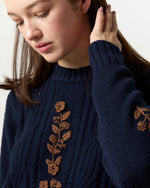 Load image into Gallery viewer, Ellen Sweater in Navy Blue/Timber Extra Fine Merino Wool
