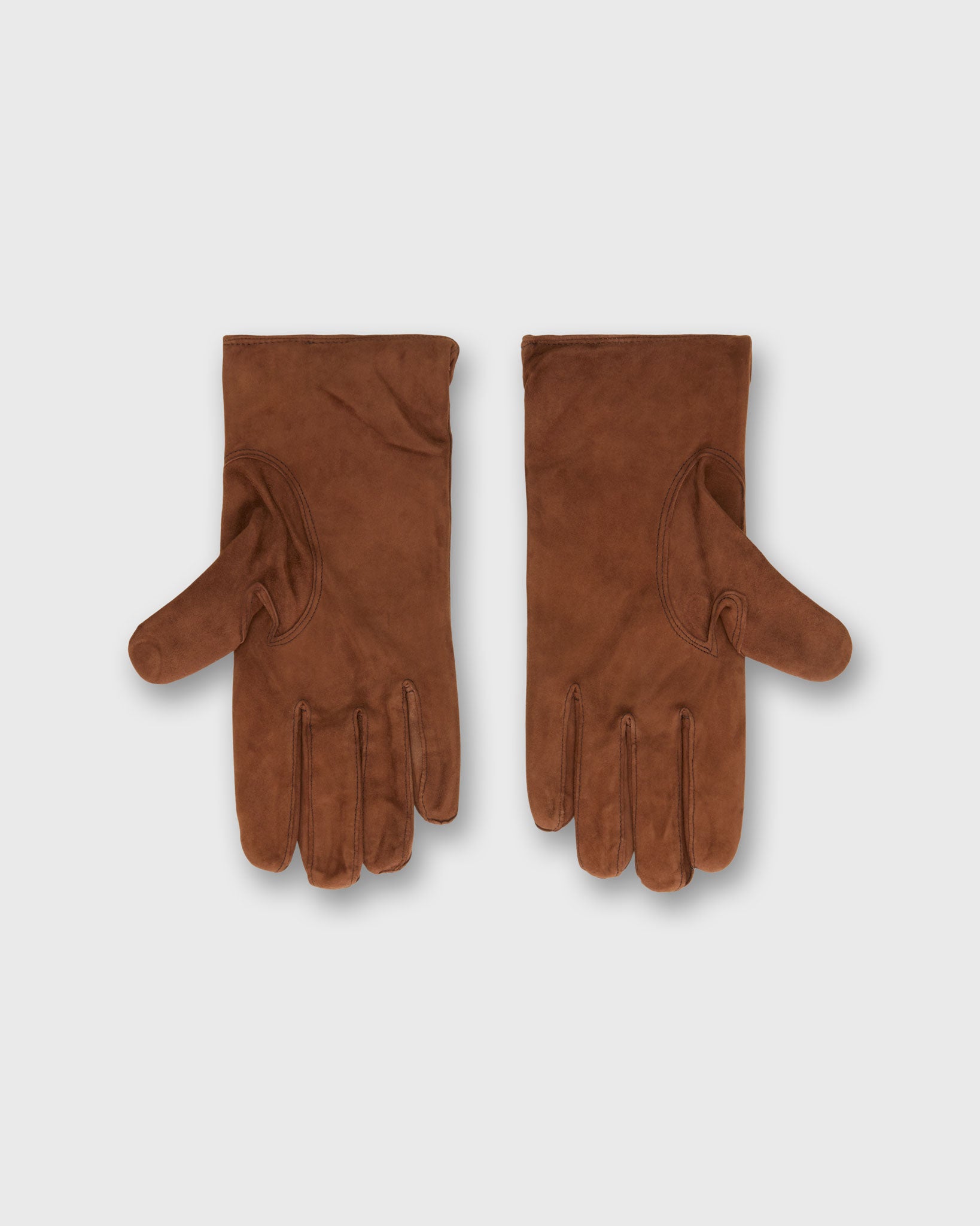 Cashmere-Lined Gloves in Medium Brown Suede