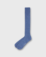 Load image into Gallery viewer, Over-The-Calf Dress Socks in Heather Blue Cashmere/Silk
