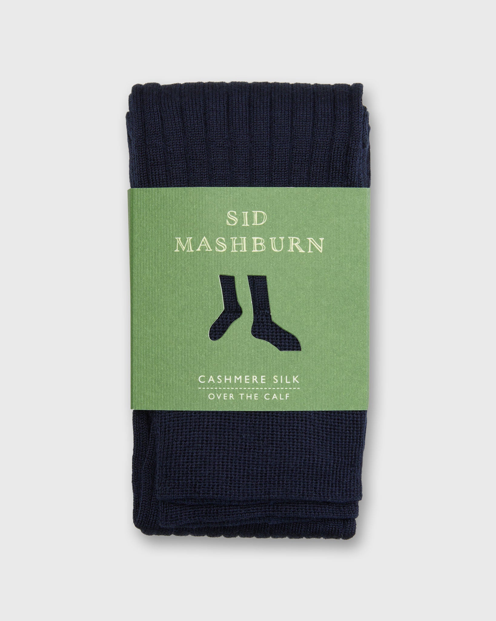 Over-The-Calf Dress Socks in Navy Cashmere/Silk by Sid Mashburn Over-The-Calf Dress Socks in Navy Cashmere/Silk by Sid Mashburn