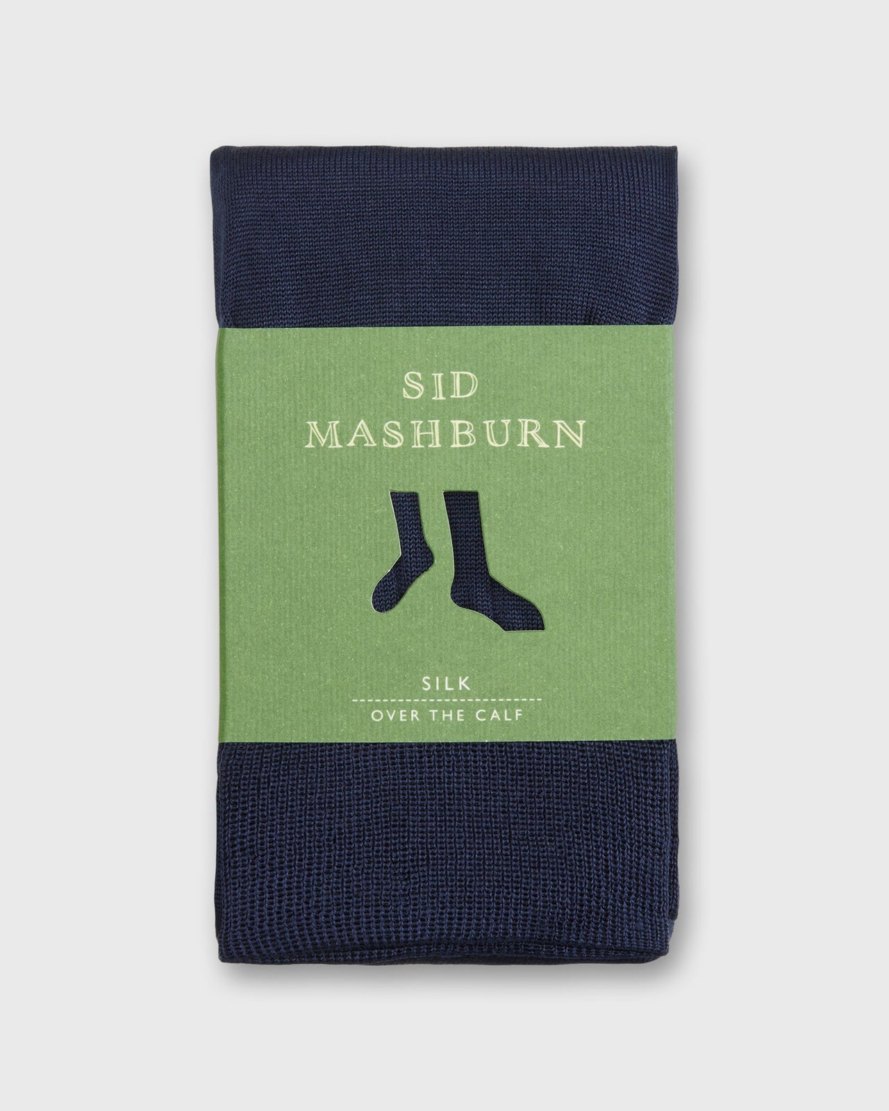 Over-The-Calf Dress Socks in Navy Silk
