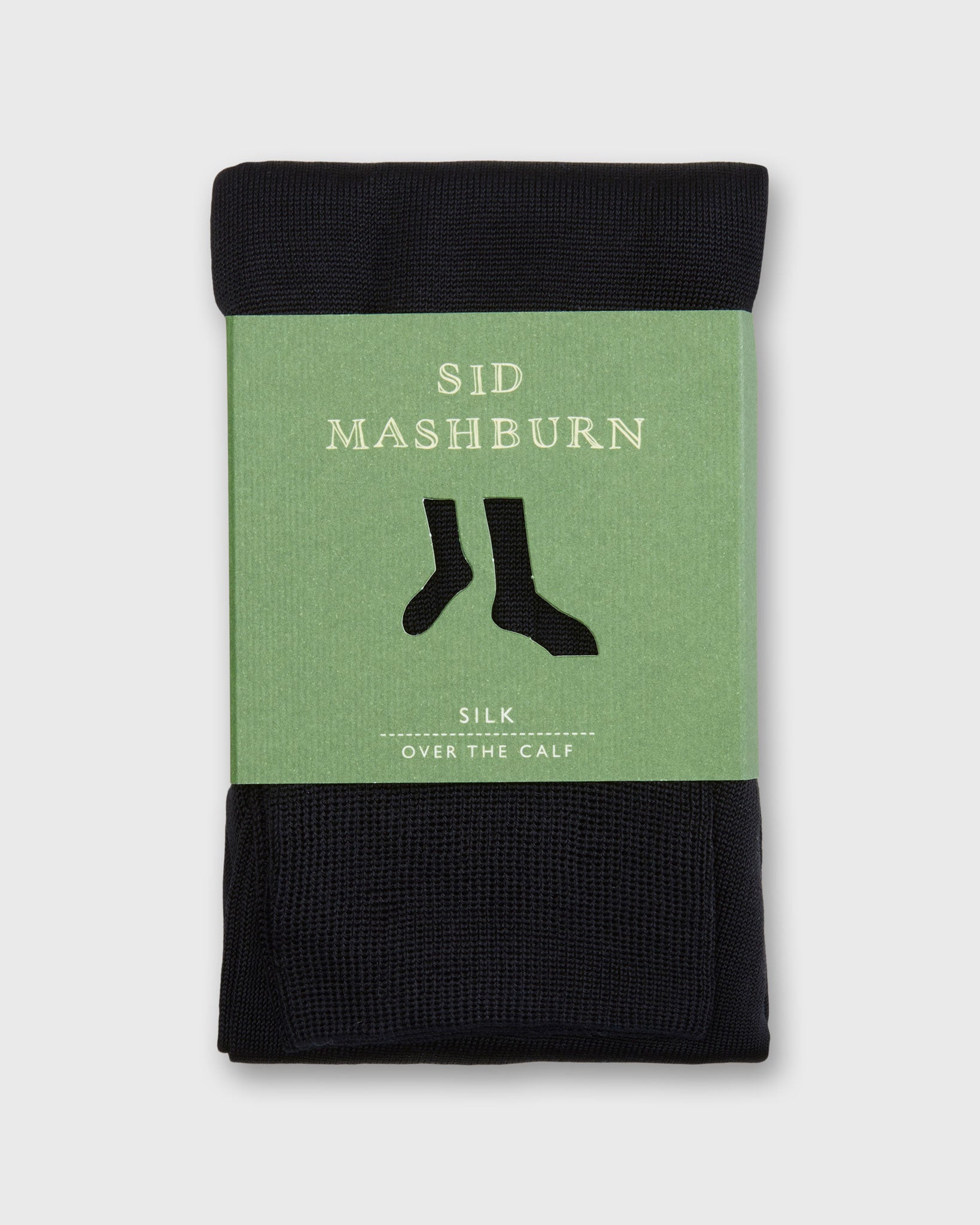 Over-The-Calf Dress Socks in Black Silk