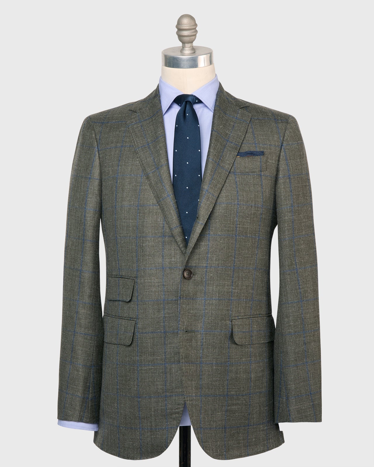 Virgil No. 2 Jacket in Olive/Blue Plaid Twill