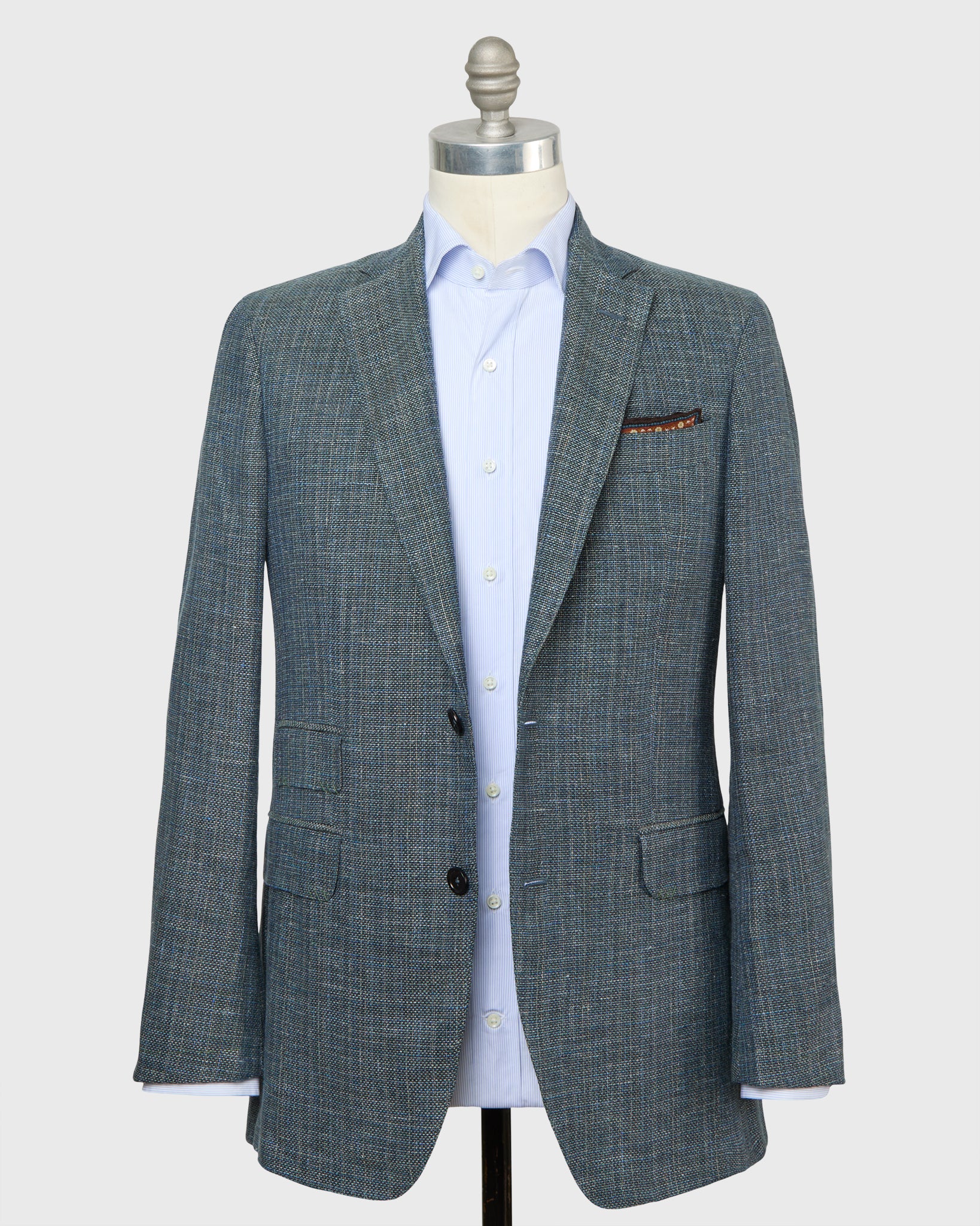 Kincaid No. 2 Jacket in Green/Blue Mix Hopsack