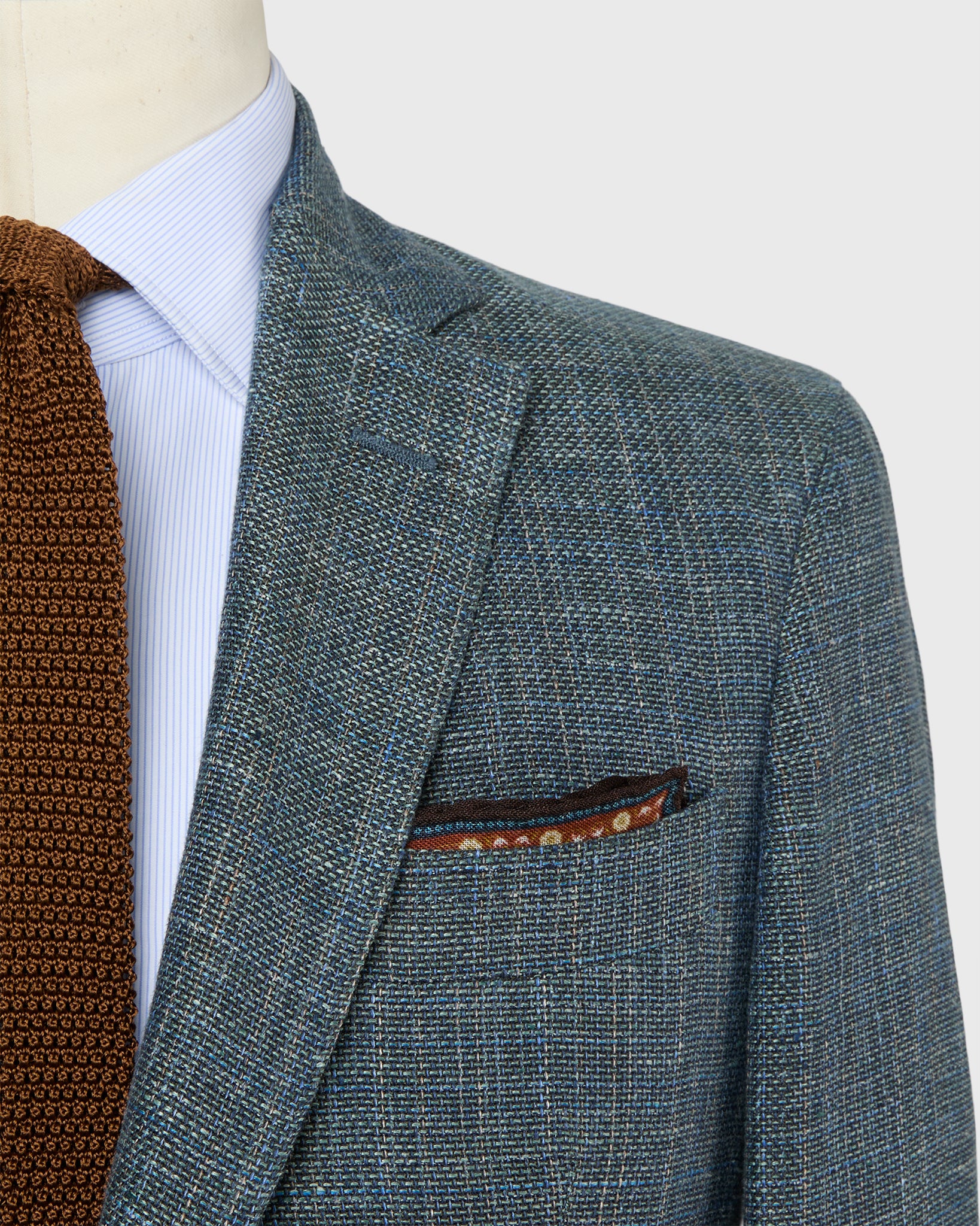 Kincaid No. 2 Jacket in Green/Blue Mix Hopsack