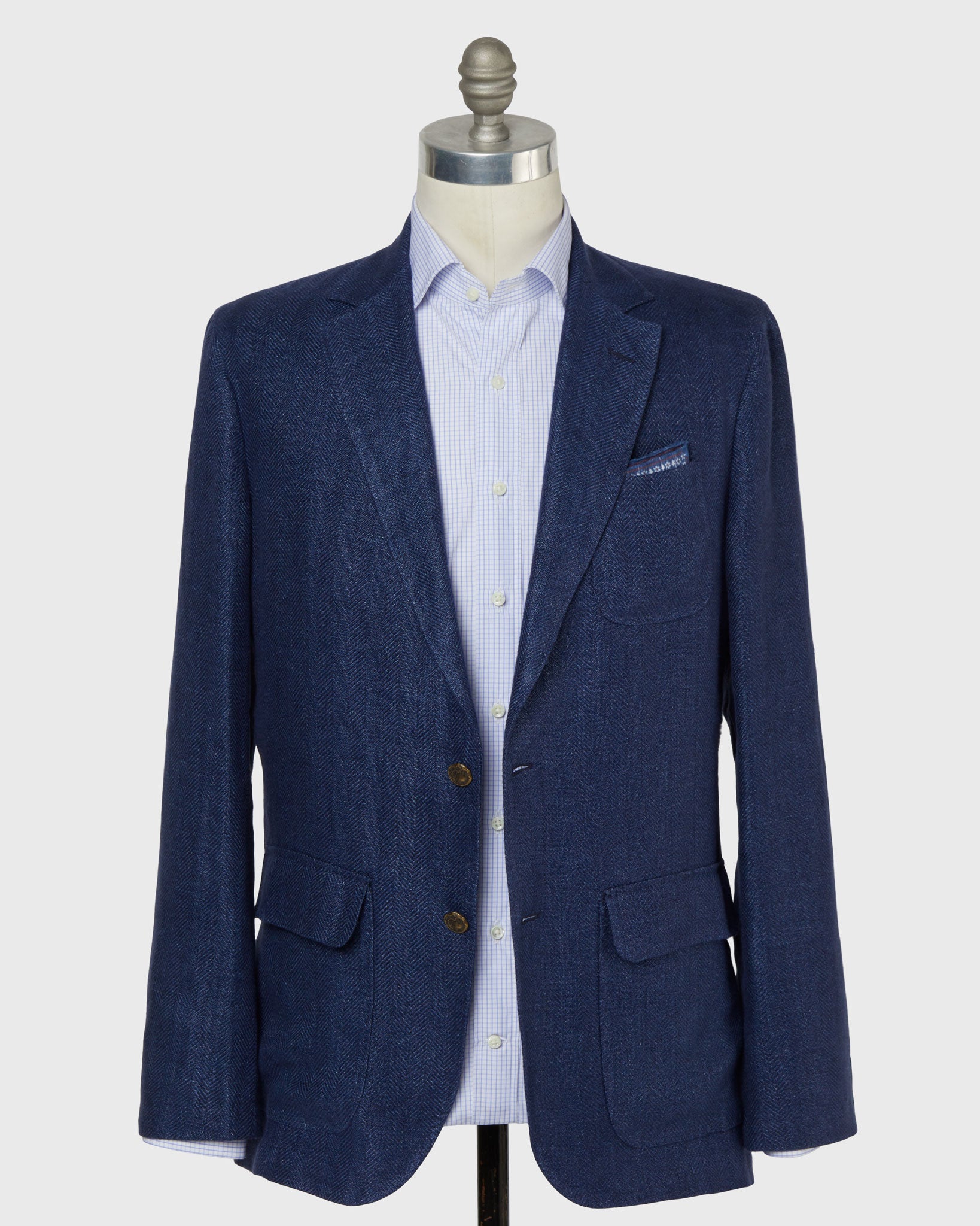 Ghost Blazer in Blue Herringbone