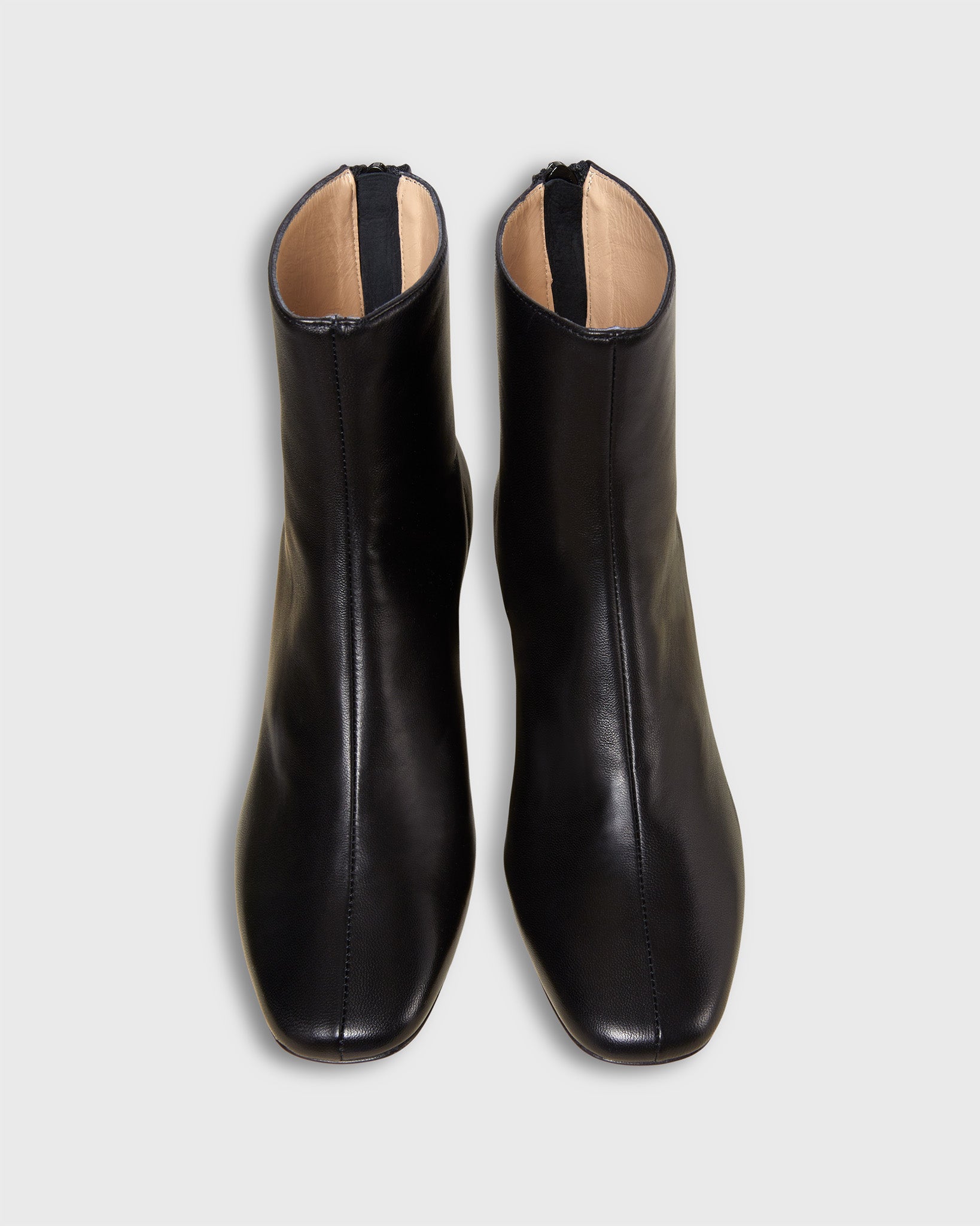 Zip-Back Boot in Black Leather