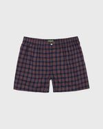 Load image into Gallery viewer, Button-Front Boxer Short in Navy/Red Stewart Tartan Poplin
