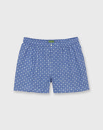 Load image into Gallery viewer, Button-Front Boxer Short in Dusty Blue Floral Motif Print Poplin
