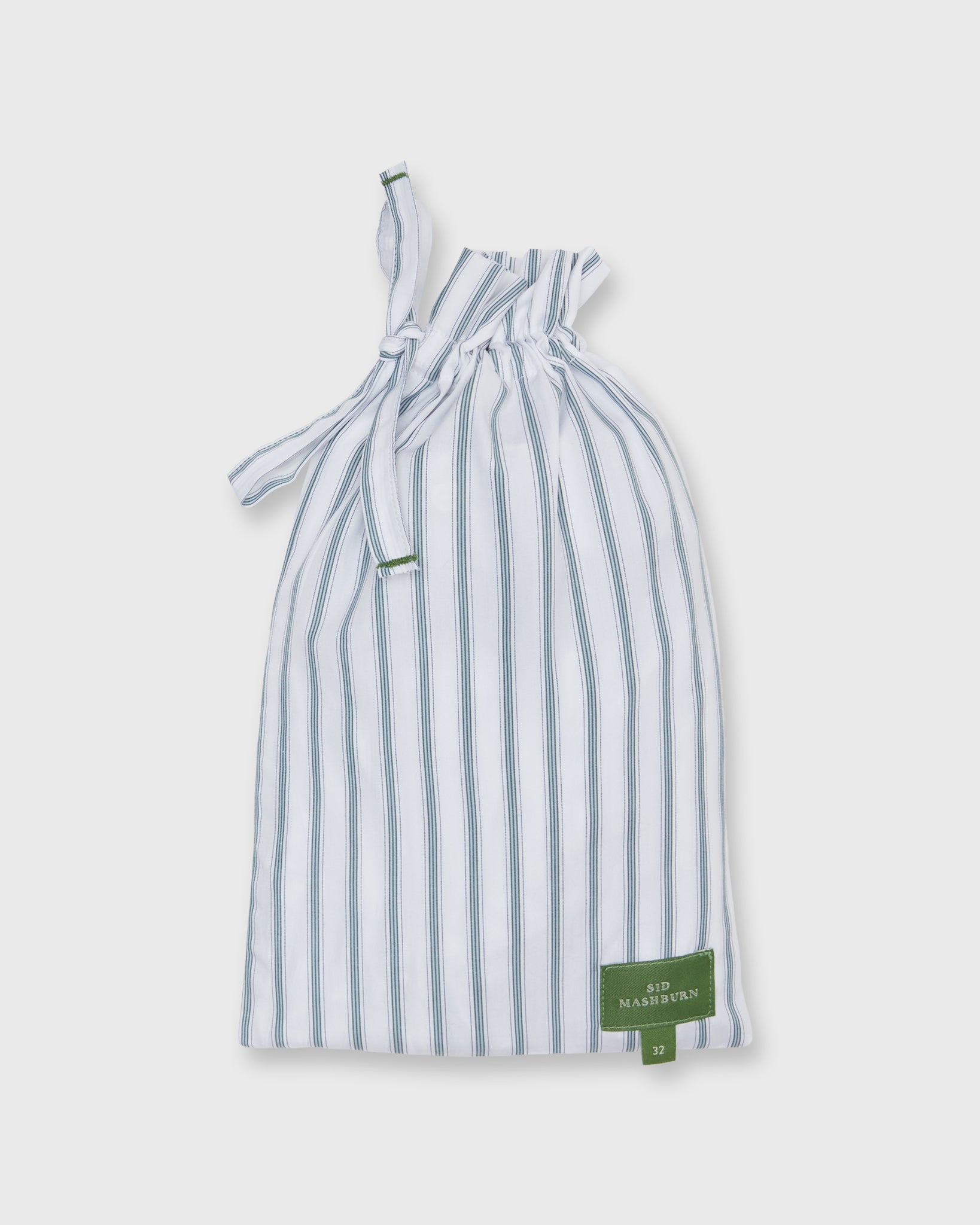 Button-Front Boxer Short in Lovat Variegated Stripe Poplin