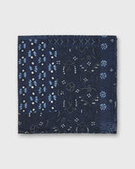 Load image into Gallery viewer, Cotton Print Pocket Square in Navy/Sky Eclectic
