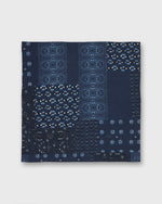 Load image into Gallery viewer, Cotton Print Pocket Square in Navy/Sky Eclectic
