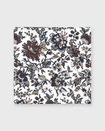 Load image into Gallery viewer, Cotton Print Pocket Square in White/Olive/Burgundy Floral
