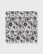 Load image into Gallery viewer, Cotton Print Pocket Square in White/Olive/Burgundy Floral
