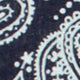 Cotton Print Pocket Square in Navy/White Paisley