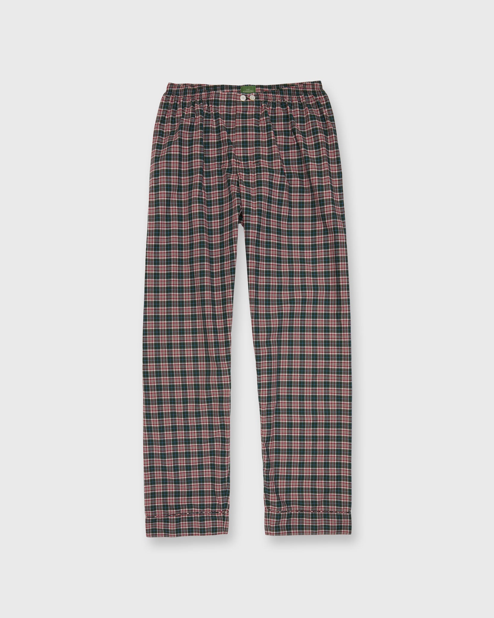 Pajama Pant in Hunter/Red/Sky Plaid Poplin