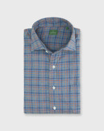 Load image into Gallery viewer, Spread Collar Sport Shirt in Blue/Maize/Red Tattersall Flannel
