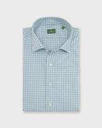 Load image into Gallery viewer, Spread Collar Sport Shirt in Sky/Sage Gingham Poplin
