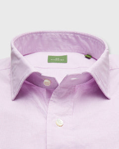 Spread Collar Sport Shirt in Orchid Micro Gingham Poplin