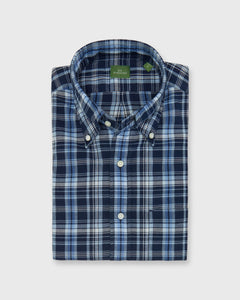 Button-Down Sport Shirt in Blue/Sky/Bone Madras