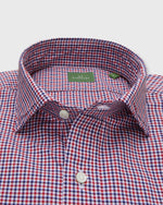 Load image into Gallery viewer, Spread Collar Sport Shirt in Red/Blue Tattersall Poplin
