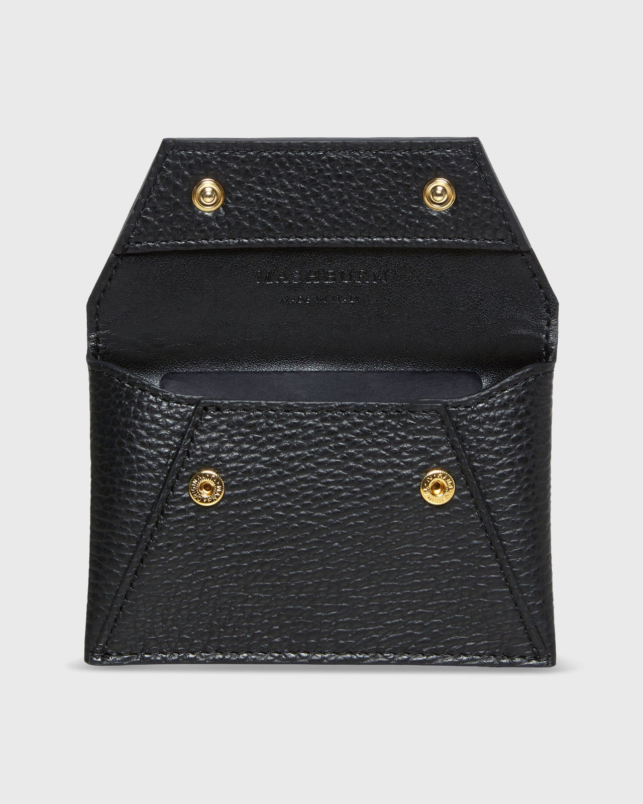 Snap Card Holder in Black Leather