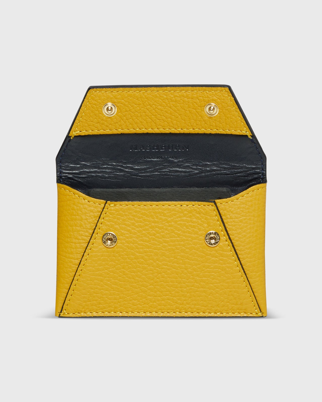 Snap Card Holder in Gold Leather