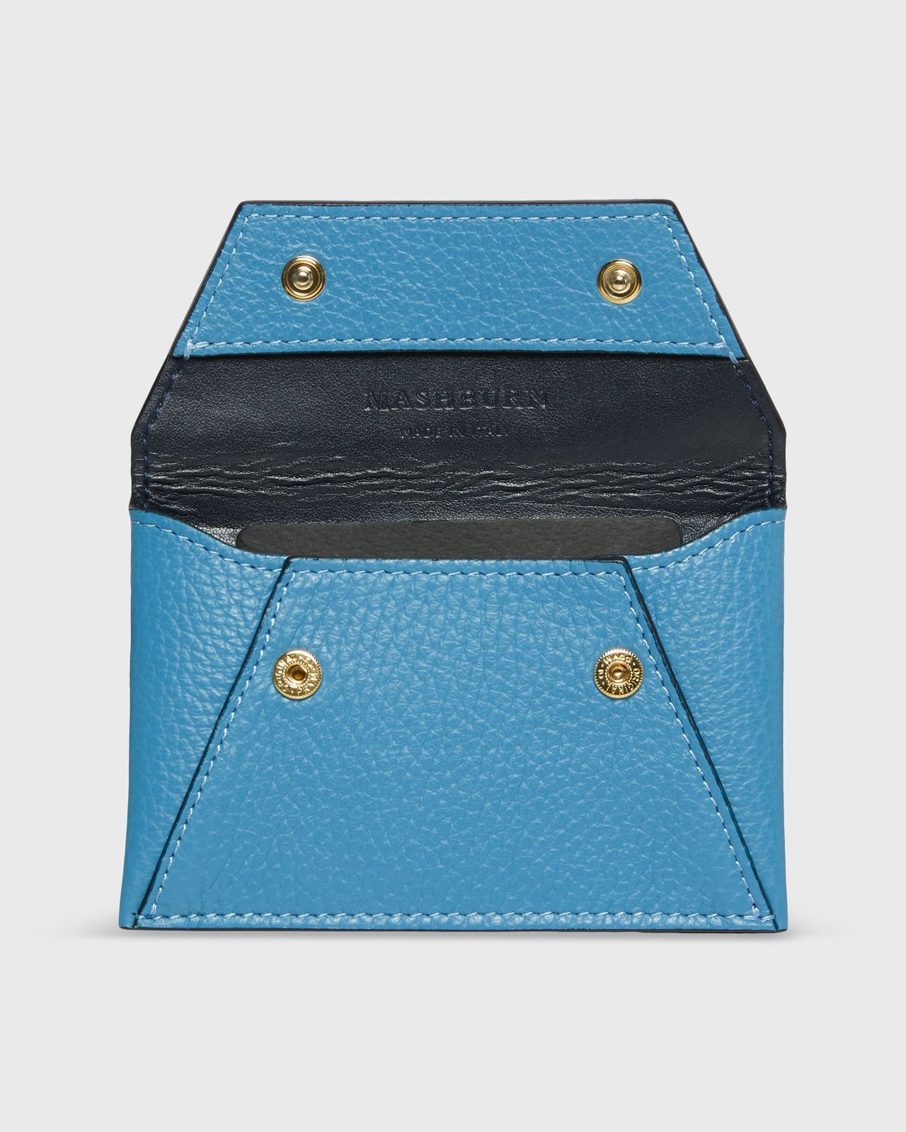 Snap Card Holder in Dutch Blue Leather | Shop Ann Mashburn