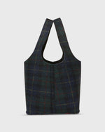 Load image into Gallery viewer, Paola Bucket Bag in Navy/Green Tartan
