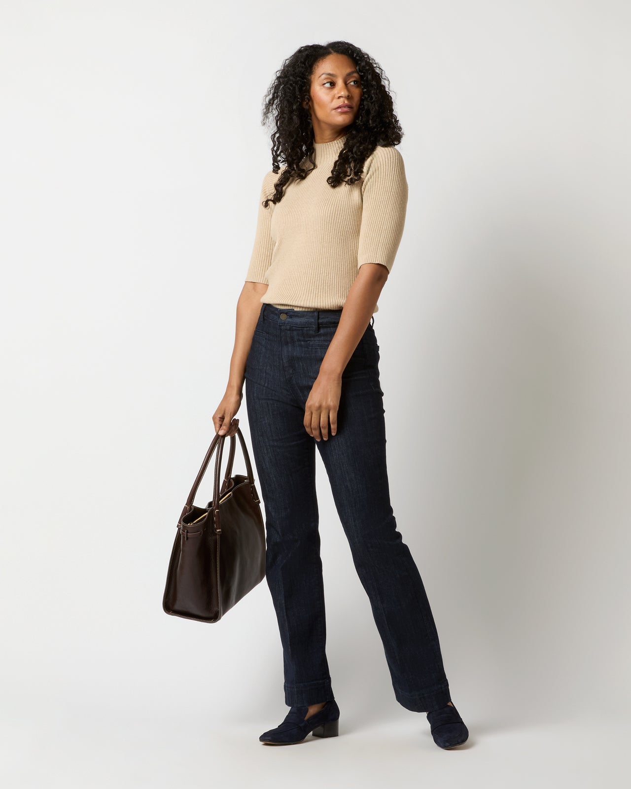 Zoe Tote in Dark Brown Leather