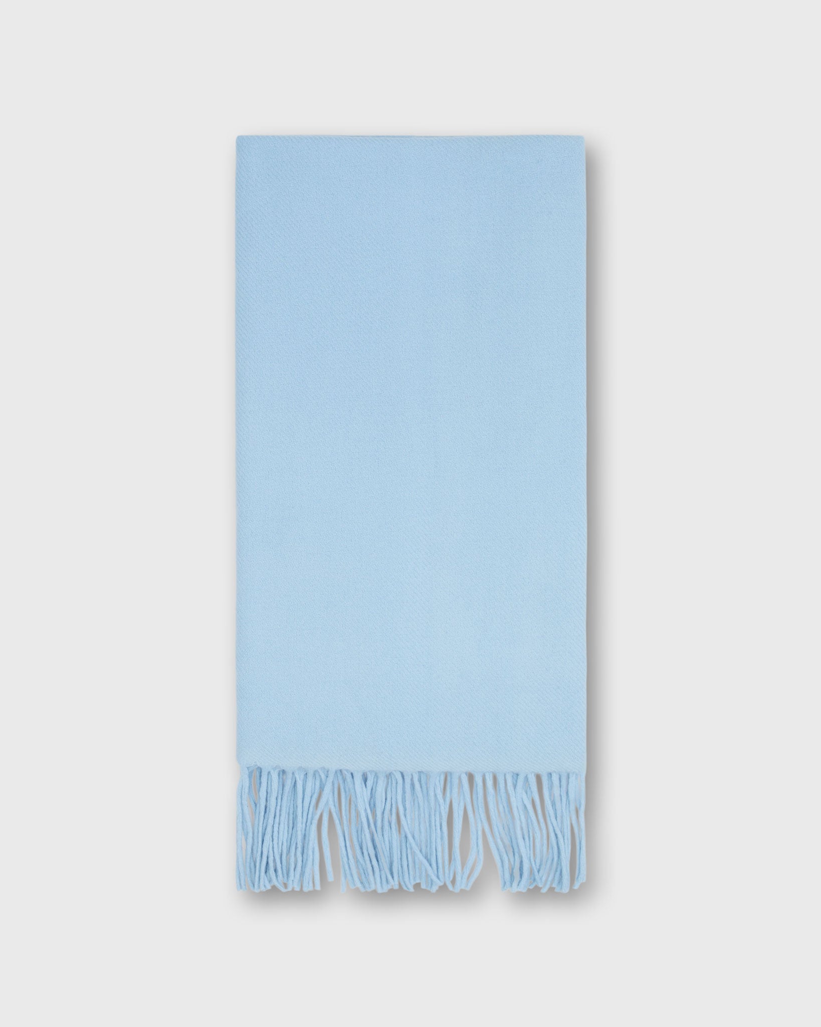 Handwoven Scarf in Pale Mist Brushed Cashmere Twill