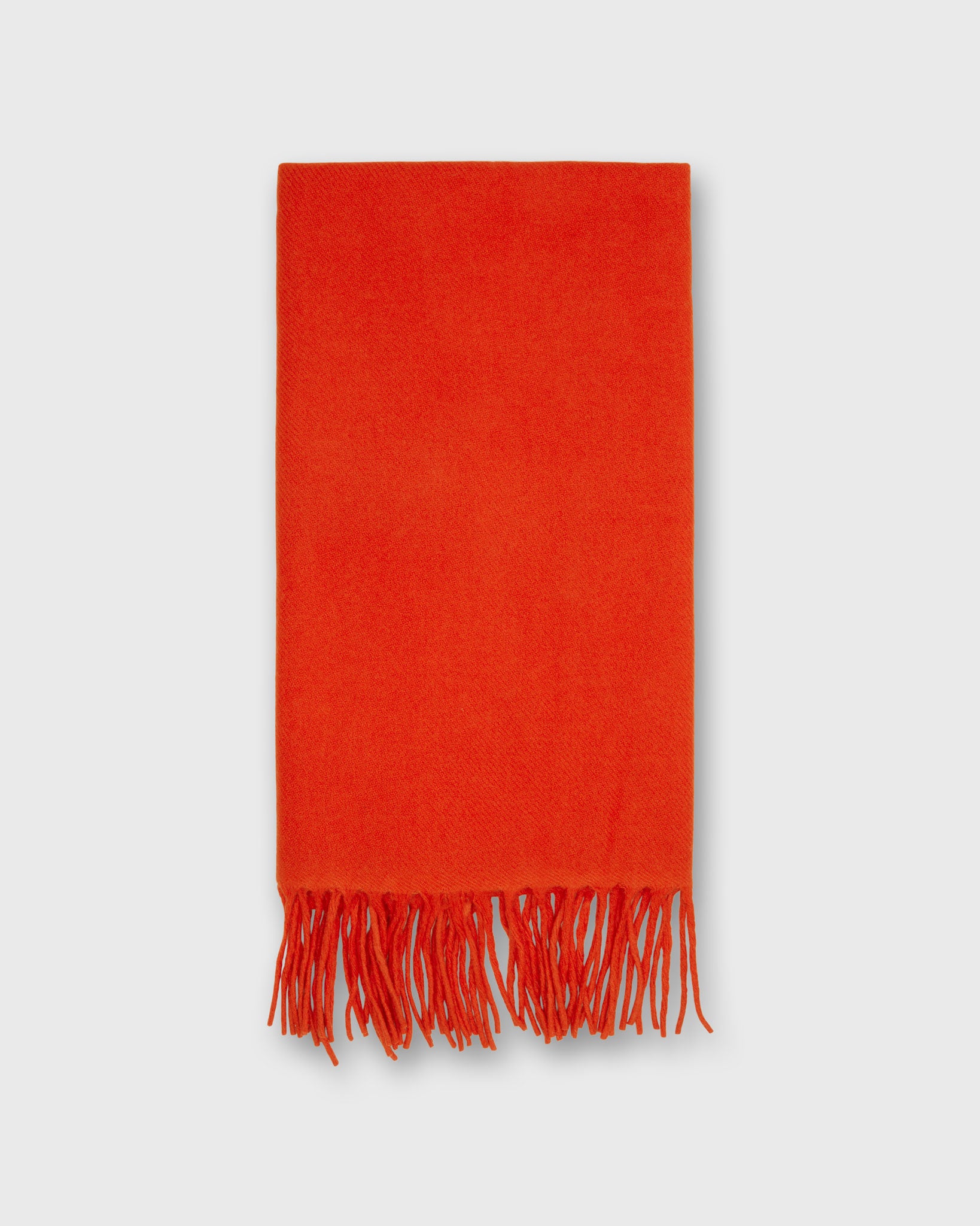 Handwoven Scarf in Orange Brushed Cashmere Twill