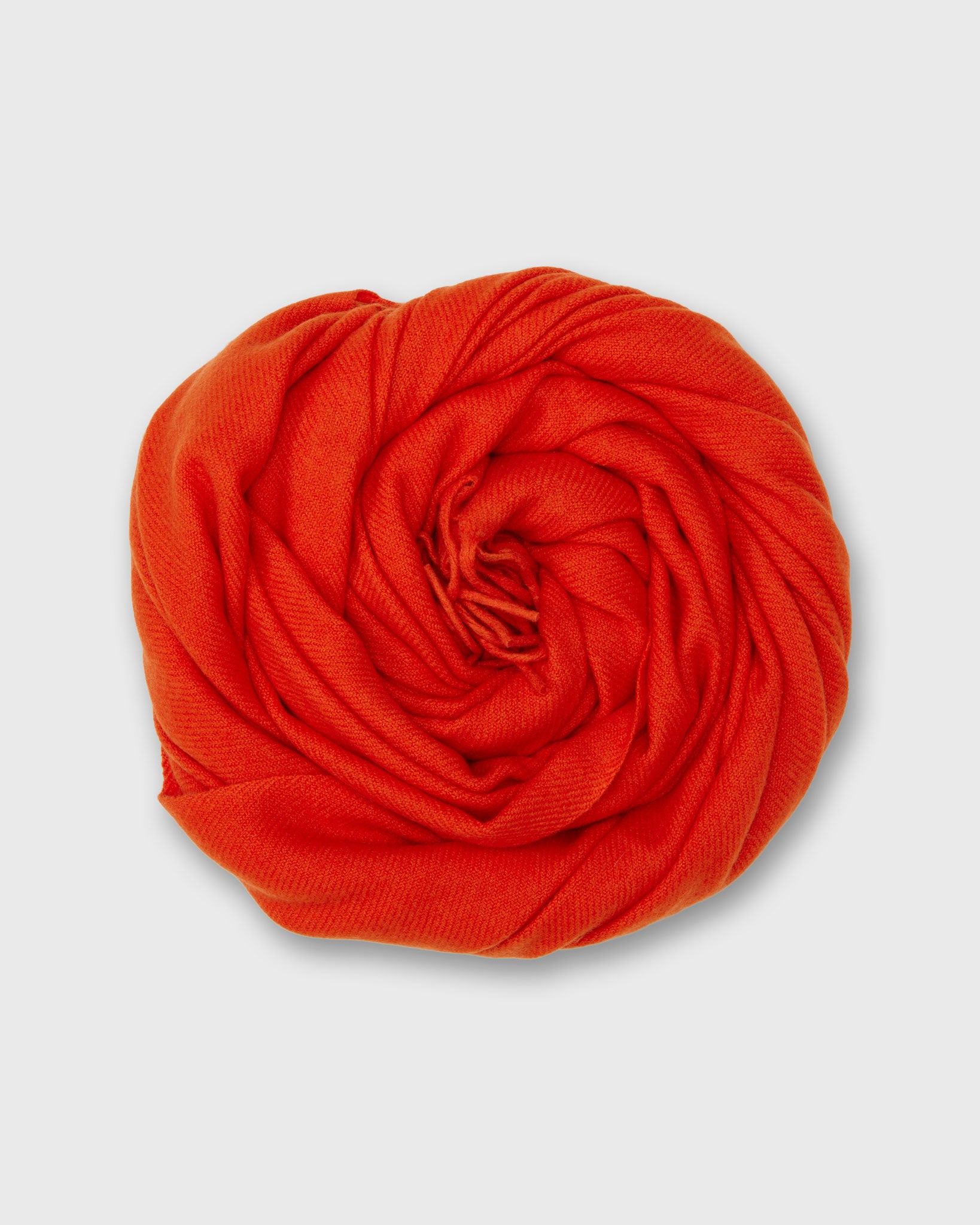 Handwoven Scarf in Orange Brushed Cashmere Twill