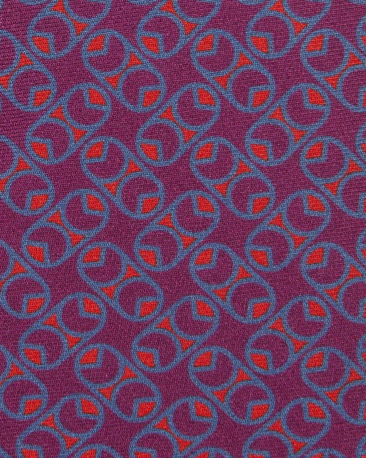 Silk Print Tie in Berry/Lilac/Coral Tab