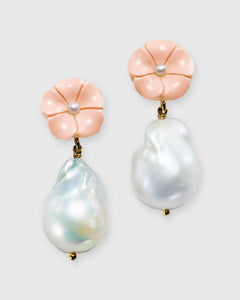 Pearl Drop Earrings in Pink